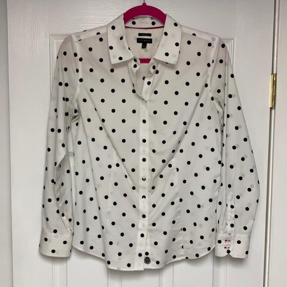 Talbots polka dot blouse